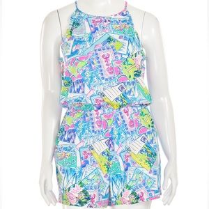Lilly Pulitzer Multi Popup Wish You Were Here Dayley Romper